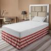 Ambesonne Strawberry Bed Skirt, Continuous Cartoon Style Simplistic Summer Time Strawberries Art, Elastic Bedskirt Dust Ruffle Wrap Around for Bedding Decor, Full, Rose Dark Pink and Green(Red White)