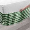 Ambesonne Strawberry Bed Skirt, Continuous Cartoon Style Simplistic Summer Time Strawberries Art, Elastic Bedskirt Dust Ruffle Wrap Around for Bedding Decor, Full, Rose Dark Pink and Green(Green White)