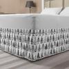 Ambesonne Strawberry Bed Skirt, Continuous Cartoon Style Simplistic Summer Time Strawberries Art, Elastic Bedskirt Dust Ruffle Wrap Around for Bedding Decor, Full, Rose Dark Pink and Green(Charcoal Grey White)
