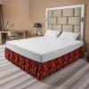 Ambesonne Strawberry Bed Skirt, Continuous Cartoon Style Simplistic Summer Time Strawberries Art, Elastic Bedskirt Dust Ruffle Wrap Around for Bedding Decor, Full, Rose Dark Pink and Green(Vermilion Yellow White)