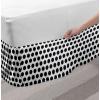 Ambesonne Strawberry Bed Skirt, Continuous Cartoon Style Simplistic Summer Time Strawberries Art, Elastic Bedskirt Dust Ruffle Wrap Around for Bedding Decor, Full, Rose Dark Pink and Green(Black and White)