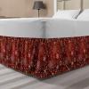 Ambesonne Strawberry Bed Skirt, Continuous Cartoon Style Simplistic Summer Time Strawberries Art, Elastic Bedskirt Dust Ruffle Wrap Around for Bedding Decor, Full, Rose Dark Pink and Green(Vermilion Yellow White)