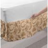 Ambesonne Strawberry Bed Skirt, Continuous Cartoon Style Simplistic Summer Time Strawberries Art, Elastic Bedskirt Dust Ruffle Wrap Around for Bedding Decor, Full, Rose Dark Pink and Green(Tan Brown)