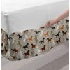 Ambesonne Strawberry Bed Skirt, Continuous Cartoon Style Simplistic Summer Time Strawberries Art, Elastic Bedskirt Dust Ruffle Wrap Around for Bedding Decor, Full, Rose Dark Pink and Green(Pale Sage Green)