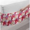 Ambesonne Strawberry Bed Skirt, Continuous Cartoon Style Simplistic Summer Time Strawberries Art, Elastic Bedskirt Dust Ruffle Wrap Around for Bedding Decor, Full, Rose Dark Pink and Green(Pink White)