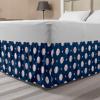 Ambesonne Strawberry Bed Skirt, Continuous Cartoon Style Simplistic Summer Time Strawberries Art, Elastic Bedskirt Dust Ruffle Wrap Around for Bedding Decor, Full, Rose Dark Pink and Green(Night Blue Red White)