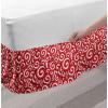 Ambesonne Strawberry Bed Skirt, Continuous Cartoon Style Simplistic Summer Time Strawberries Art, Elastic Bedskirt Dust Ruffle Wrap Around for Bedding Decor, Full, Rose Dark Pink and Green(Coral Ruby White)