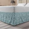 Ambesonne Strawberry Bed Skirt, Continuous Cartoon Style Simplistic Summer Time Strawberries Art, Elastic Bedskirt Dust Ruffle Wrap Around for Bedding Decor, Full, Rose Dark Pink and Green(Teal Cadet Blue)
