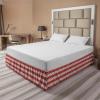 Ambesonne Strawberry Bed Skirt, Continuous Cartoon Style Simplistic Summer Time Strawberries Art, Elastic Bedskirt Dust Ruffle Wrap Around for Bedding Decor, Full, Rose Dark Pink and Green(Red White)