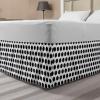 Ambesonne Strawberry Bed Skirt, Continuous Cartoon Style Simplistic Summer Time Strawberries Art, Elastic Bedskirt Dust Ruffle Wrap Around for Bedding Decor, Full, Rose Dark Pink and Green(Black and White)