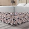 Ambesonne Strawberry Bed Skirt, Continuous Cartoon Style Simplistic Summer Time Strawberries Art, Elastic Bedskirt Dust Ruffle Wrap Around for Bedding Decor, Full, Rose Dark Pink and Green(White Blush Black)