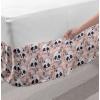 Ambesonne Strawberry Bed Skirt, Continuous Cartoon Style Simplistic Summer Time Strawberries Art, Elastic Bedskirt Dust Ruffle Wrap Around for Bedding Decor, Full, Rose Dark Pink and Green(White Blush Black)