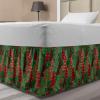 Ambesonne Strawberry Bed Skirt, Continuous Cartoon Style Simplistic Summer Time Strawberries Art, Elastic Bedskirt Dust Ruffle Wrap Around for Bedding Decor, Full, Rose Dark Pink and Green(Dark Coral Dark Green)