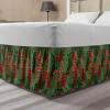 Ambesonne Strawberry Bed Skirt, Continuous Cartoon Style Simplistic Summer Time Strawberries Art, Elastic Bedskirt Dust Ruffle Wrap Around for Bedding Decor, Full, Rose Dark Pink and Green(Dark Coral Dark Green)