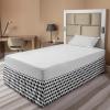 Ambesonne Strawberry Bed Skirt, Continuous Cartoon Style Simplistic Summer Time Strawberries Art, Elastic Bedskirt Dust Ruffle Wrap Around for Bedding Decor, Full, Rose Dark Pink and Green(Black and White)