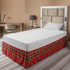 Ambesonne Strawberry Bed Skirt, Continuous Cartoon Style Simplistic Summer Time Strawberries Art, Elastic Bedskirt Dust Ruffle Wrap Around for Bedding Decor, Full, Rose Dark Pink and Green(Red)