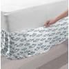 Ambesonne Strawberry Bed Skirt, Continuous Cartoon Style Simplistic Summer Time Strawberries Art, Elastic Bedskirt Dust Ruffle Wrap Around for Bedding Decor, Full, Rose Dark Pink and Green(Slate Blue White)