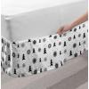 Ambesonne Strawberry Bed Skirt, Continuous Cartoon Style Simplistic Summer Time Strawberries Art, Elastic Bedskirt Dust Ruffle Wrap Around for Bedding Decor, Full, Rose Dark Pink and Green(White)