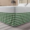 Ambesonne Strawberry Bed Skirt, Continuous Cartoon Style Simplistic Summer Time Strawberries Art, Elastic Bedskirt Dust Ruffle Wrap Around for Bedding Decor, Full, Rose Dark Pink and Green(Green White)