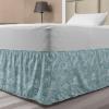 Ambesonne Strawberry Bed Skirt, Continuous Cartoon Style Simplistic Summer Time Strawberries Art, Elastic Bedskirt Dust Ruffle Wrap Around for Bedding Decor, Full, Rose Dark Pink and Green(Teal Cadet Blue)