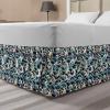 Ambesonne Strawberry Bed Skirt, Continuous Cartoon Style Simplistic Summer Time Strawberries Art, Elastic Bedskirt Dust Ruffle Wrap Around for Bedding Decor, Full, Rose Dark Pink and Green(Blue and White)