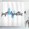 Ambesonne Alice in Wonderland Shower Curtain, White Rabbit is Talking Fictional Fantasy and Alice Themed Print, Cloth Fabric Bathroom Decor Set with Hooks, 69″ W x 70″ L, White Blue Black(Black Blue)