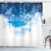 Ambesonne Cartoon Shower Curtain, Floral Fun Print with Colorful Flowers Illustration Whimsical Summer Ornament, Cloth Fabric Bathroom Decor Set with Hooks, 69″ W x 70″ L, Multicolor White(Deep Sky Blue White)
