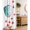 Ambesonne Cartoon Stall Shower Curtain, Fish Little Underwater Aquatic Life Girls Boys Theme, Fabric Bathroom Decor Set with Hooks, 36″ W x 72″ L, Vermilion Teal
