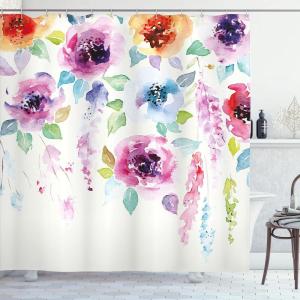 Ambesonne Alice in Wonderland Shower Curtain, White Rabbit is Talking Fictional Fantasy and Alice Themed Print, Cloth Fabric Bathroom Decor Set with Hooks, 69″ W x 70″ L, White Blue Black(Pink Orange)