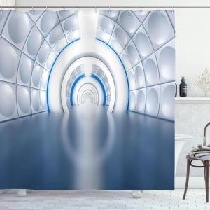 Ambesonne Alice in Wonderland Shower Curtain, White Rabbit is Talking Fictional Fantasy and Alice Themed Print, Cloth Fabric Bathroom Decor Set with Hooks, 69″ W x 70″ L, White Blue Black(Cobalt White)