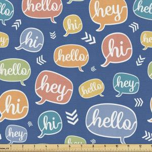 Ambesonne Bird Print Fabric by The Yard, Cartoon Pattern with Flying Pelicans, Decorative Fabric for Upholstery and Home Accents, 1 Yard, Eggshell(Blue Orange)