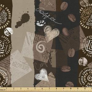 Ambesonne Bird Print Fabric by The Yard, Cartoon Pattern with Flying Pelicans, Decorative Fabric for Upholstery and Home Accents, 1 Yard, Eggshell(Brown)