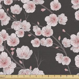 Ambesonne Bird Print Fabric by The Yard, Cartoon Pattern with Flying Pelicans, Decorative Fabric for Upholstery and Home Accents, 1 Yard, Eggshell(Brown White)