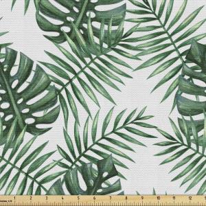 Ambesonne Bird Print Fabric by The Yard, Cartoon Pattern with Flying Pelicans, Decorative Fabric for Upholstery and Home Accents, 1 Yard, Eggshell(Forest Green)