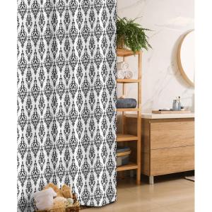 Ambesonne Cartoon Shower Curtain, Floral Fun Print with Colorful Flowers Illustration Whimsical Summer Ornament, Cloth Fabric Bathroom Decor Set with Hooks, 69″ W x 70″ L, Multicolor White(Charcoal Grey White)