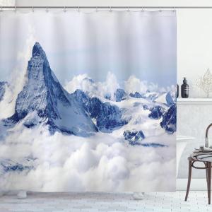 Ambesonne Cartoon Shower Curtain, Floral Fun Print with Colorful Flowers Illustration Whimsical Summer Ornament, Cloth Fabric Bathroom Decor Set with Hooks, 69″ W x 70″ L, Multicolor White(Lavender Blue White)