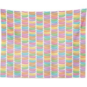 Ambesonne Dessert Tapestry, French Macarons Delicious Cuisine Paris Pastry Bakery Goods Childish Themed Cartoon, Fabric Wall Hanging Decor for Bedroom Living Room Dorm, 28″ X 23″, Multicolor(28″ X 23″)