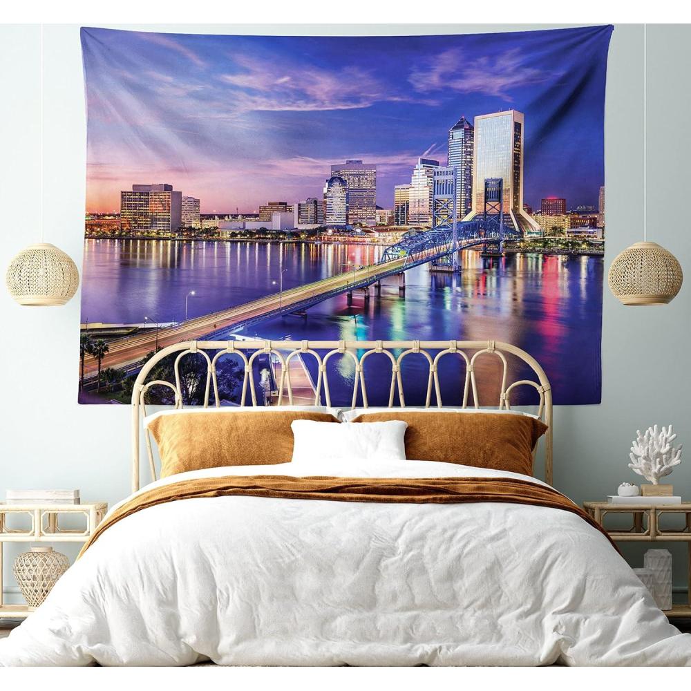 imageAmbesonne Mexican Tapestry Mexican Sugar Skull Cartoon Carnival Cartoon Traditional Celebration Print Wall Hanging for Bedroom Living Room Dorm Decor 40 X 60 Orange TealViolet Blue Peach