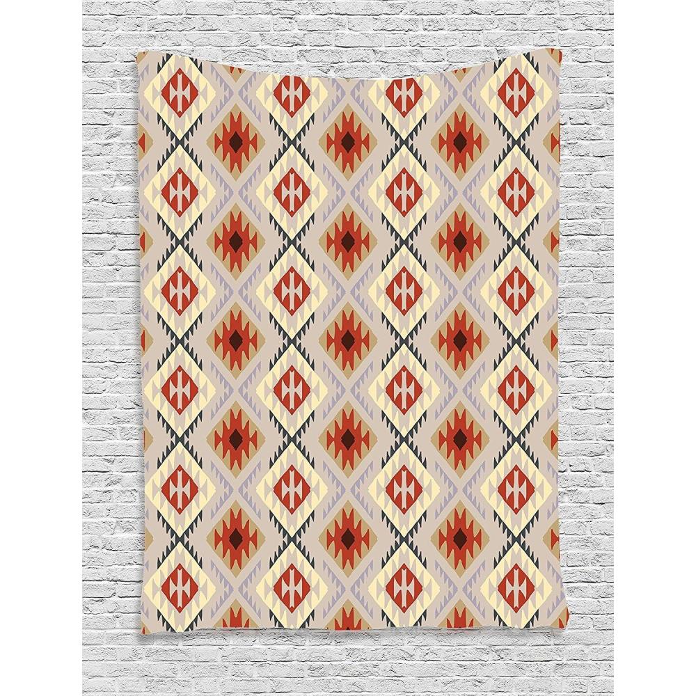 imageAmbesonne Mexican Tapestry Mexican Sugar Skull Cartoon Carnival Cartoon Traditional Celebration Print Wall Hanging for Bedroom Living Room Dorm Decor 40 X 60 Orange TealOrange Maroon
