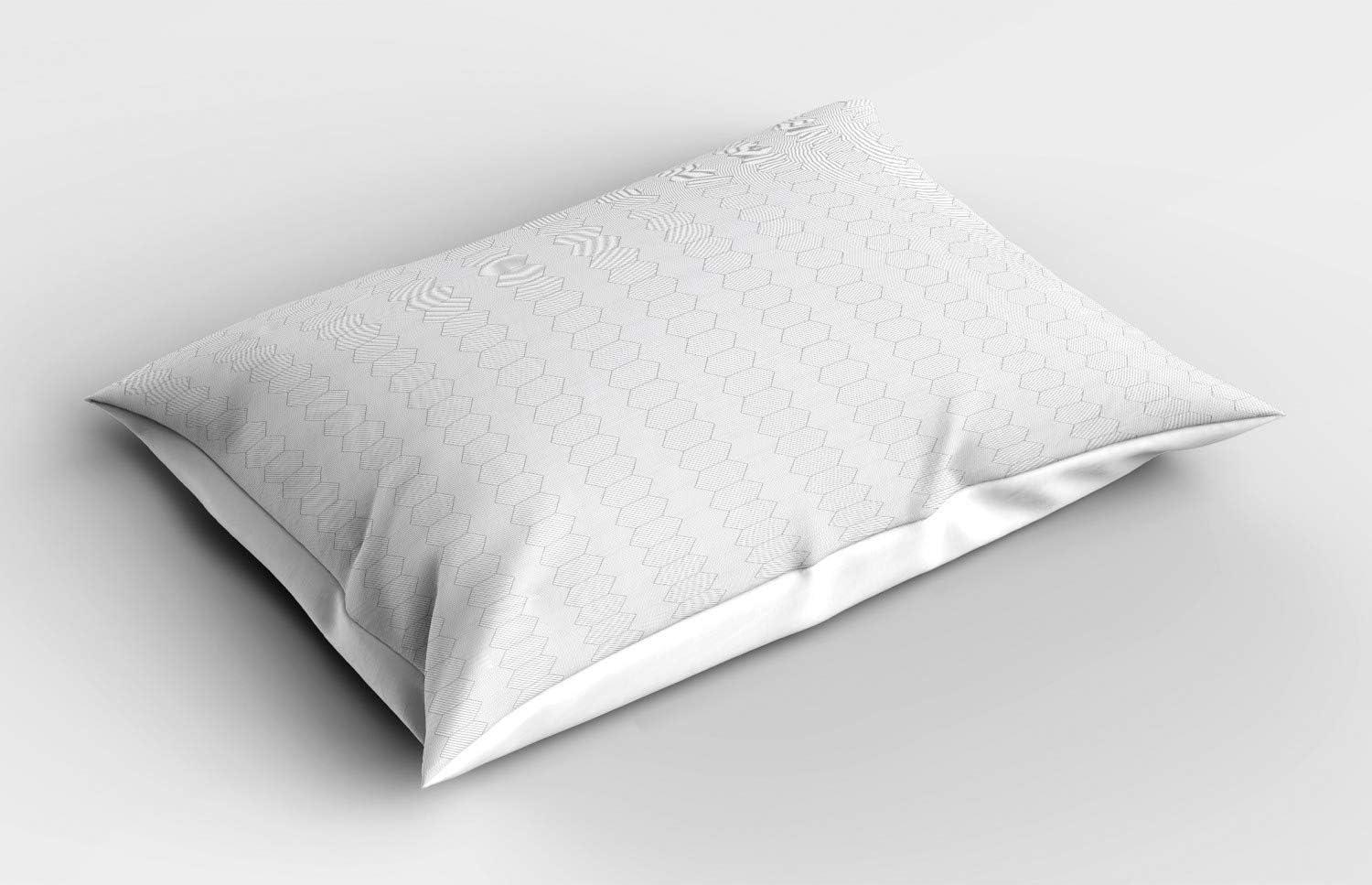 imageAmbesonne Pearls Pillow Sham Set of 2 Valentines Day Theme Art Roses Heart on Striped Bridal Backdrop Quality Microfiber Bedding Item for All Seasons 26 x 20 Blue Purple PinkPale Grey and Pearl
