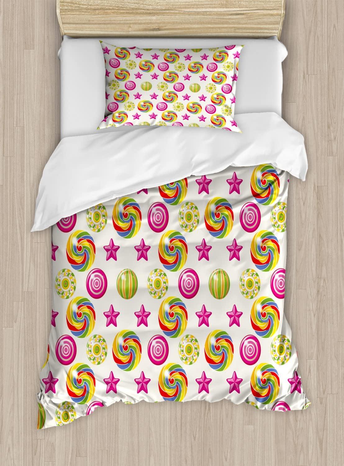 imageAmbesonne Romantic Duvet Cover Sets Valentines Day Love Themed Paris Coffee Wine Parfumes Bikes with Heart Backdrop Bedding Set with 2 Duvet Covers amp 4 Pillowcases 2 Pack Queen Size MulticolorHot Pink Multicolor