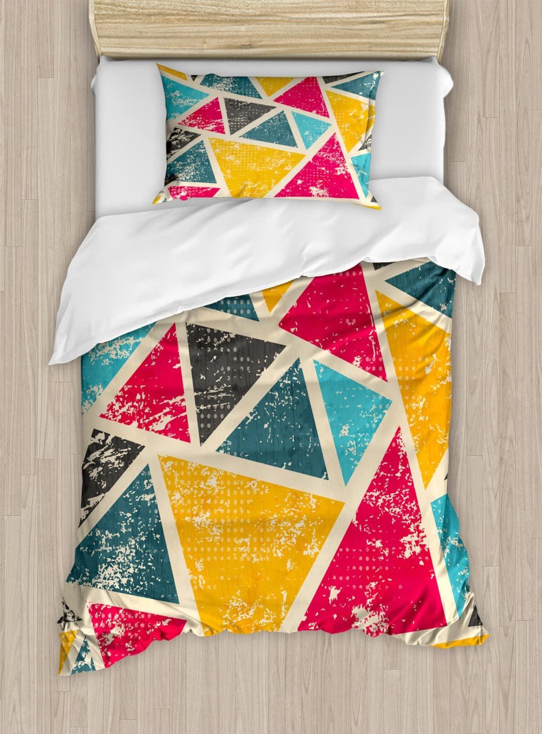 imageAmbesonne Romantic Duvet Cover Sets Valentines Day Love Themed Paris Coffee Wine Parfumes Bikes with Heart Backdrop Bedding Set with 2 Duvet Covers amp 4 Pillowcases 2 Pack Queen Size MulticolorMarigold Multicolor