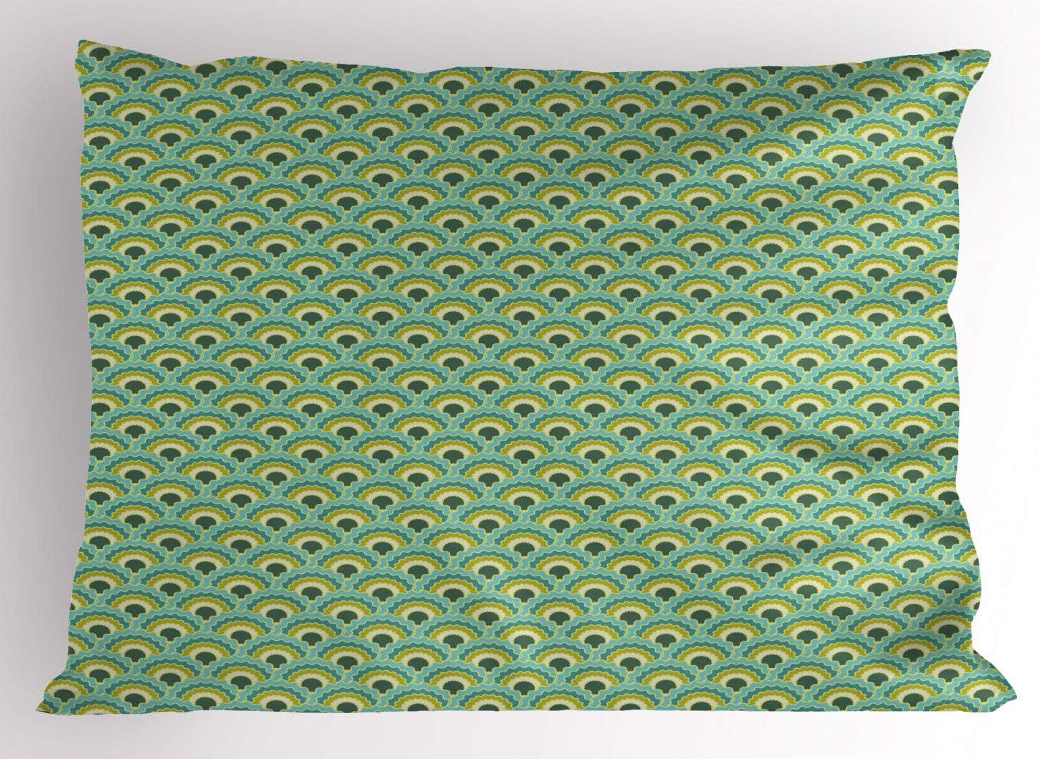imageAmbesonne Valentines Day Pillow Sham Set of 2 Abstract Hearts Lollipops Rhythmic Romance Illustration Quality Microfiber Bedding Item for All Seasons 26 x 20 Vermilion PearlGrey Teal Seafoam