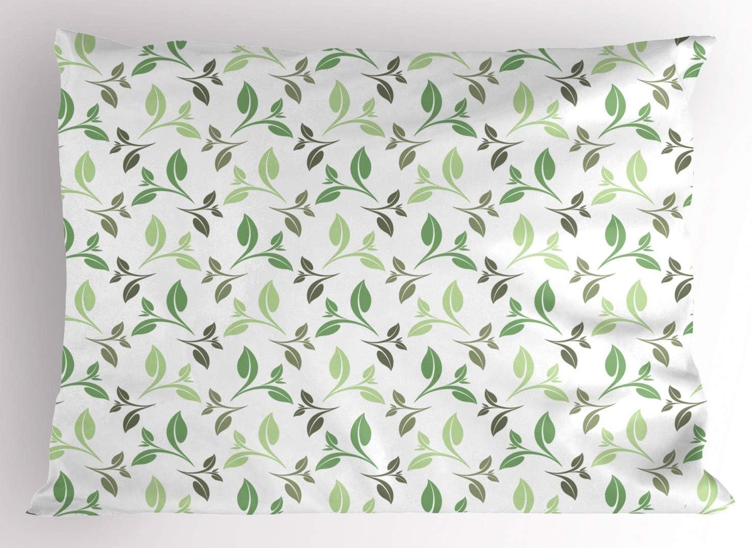 imageAmbesonne Valentines Day Pillow Sham Set of 2 Abstract Hearts Lollipops Rhythmic Romance Illustration Quality Microfiber Bedding Item for All Seasons 26 x 20 Vermilion PearlGreen Army Green