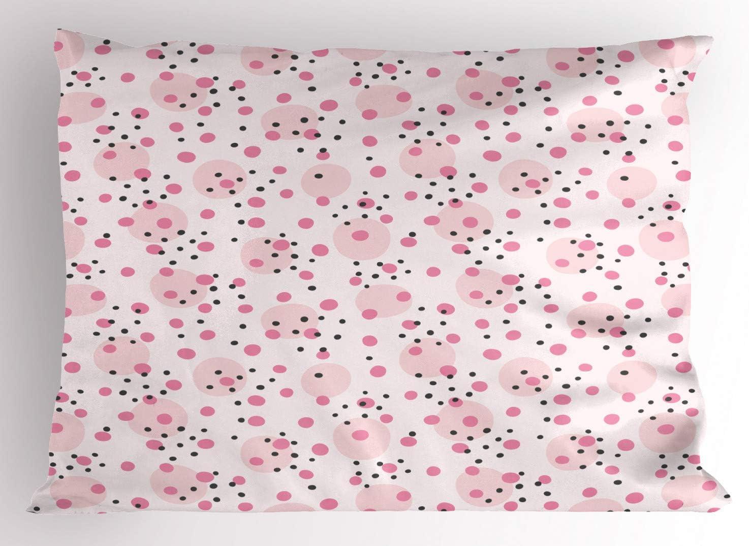 imageAmbesonne Valentines Day Pillow Sham Set of 2 Love Theme Striped Hearts February Fourteen Romantic Art Quality Microfiber Bedding Item for All Seasons 36 x 20 Quartz LilacRose Pastel Pink Grey