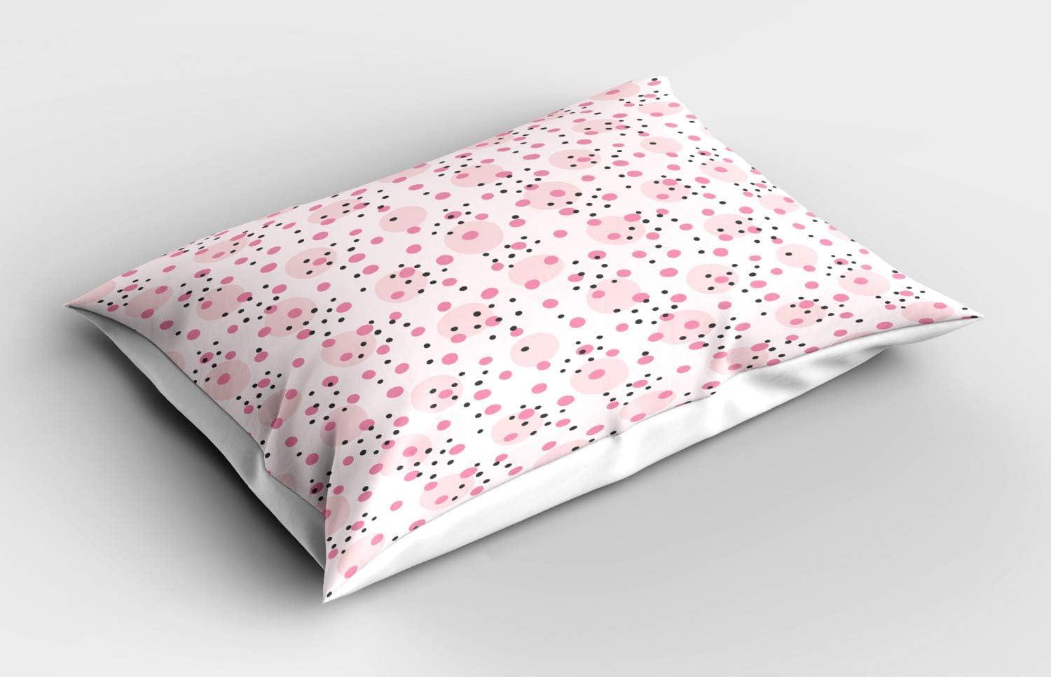 imageAmbesonne Valentines Day Pillow Sham Set of 2 Love Theme Striped Hearts February Fourteen Romantic Art Quality Microfiber Bedding Item for All Seasons 36 x 20 Quartz LilacRose Pastel Pink Grey