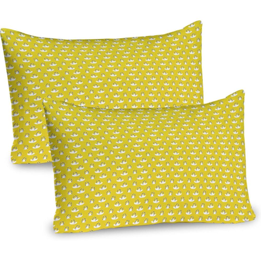 imageAmbesonne Heart Pillow Sham Set of 2 Valentines Days Theme Romance Pattern in Simplistic Style Rhythmic Quality Microfiber Bedding Item for All Seasons 26 x 20 Pale Pink Dark TaupeEarth Yellow