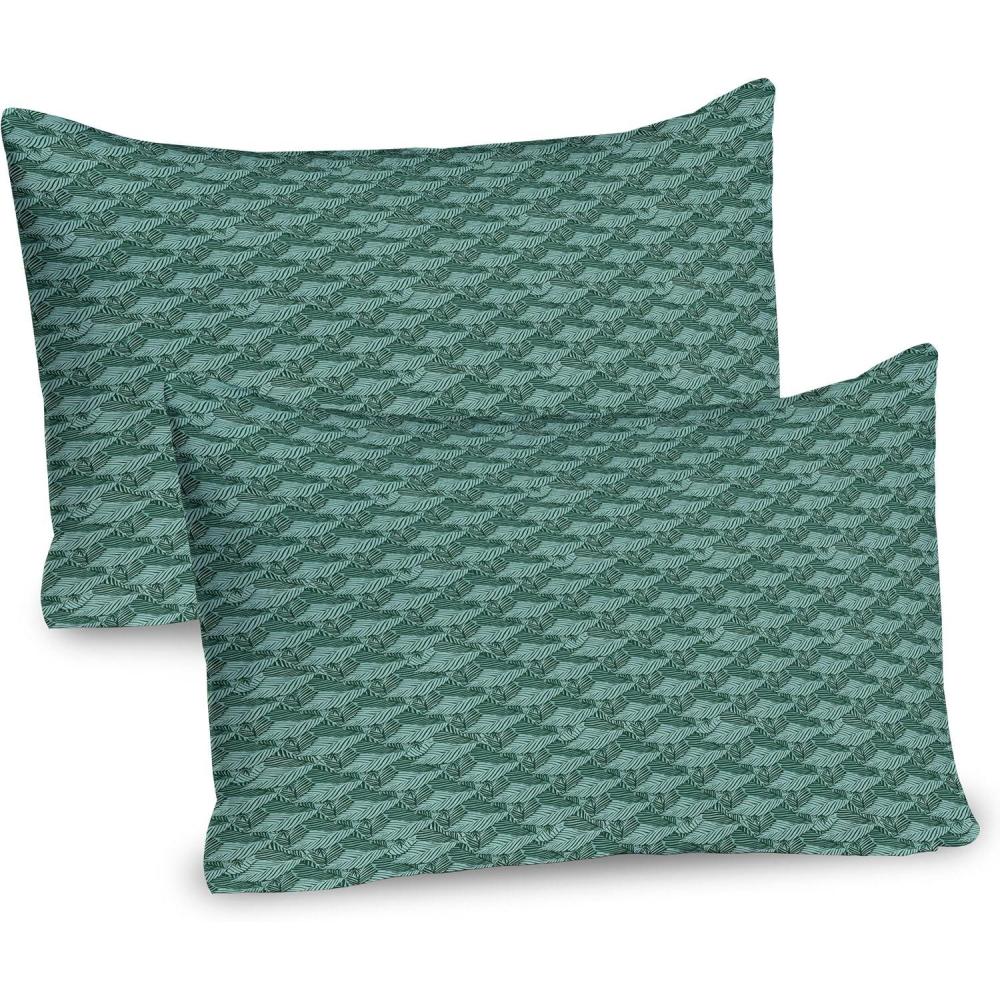 imageAmbesonne Heart Pillow Sham Set of 2 Valentines Days Theme Romance Pattern in Simplistic Style Rhythmic Quality Microfiber Bedding Item for All Seasons 26 x 20 Pale Pink Dark TaupeSeafoam Green