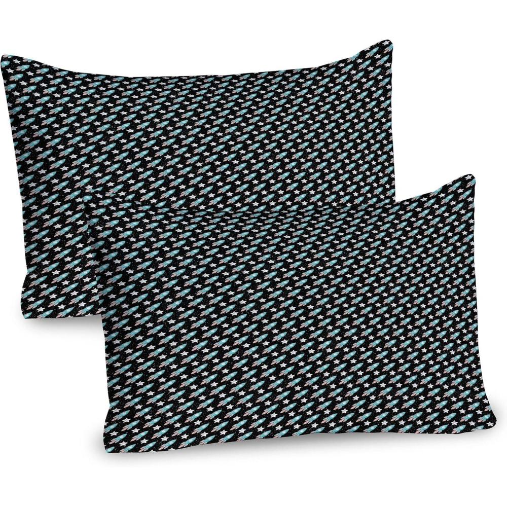imageAmbesonne Heart Pillow Sham Set of 2 Valentines Days Theme Romance Pattern in Simplistic Style Rhythmic Quality Microfiber Bedding Item for All Seasons 26 x 20 Pale Pink Dark TaupeTurquoise Charcoal Grey