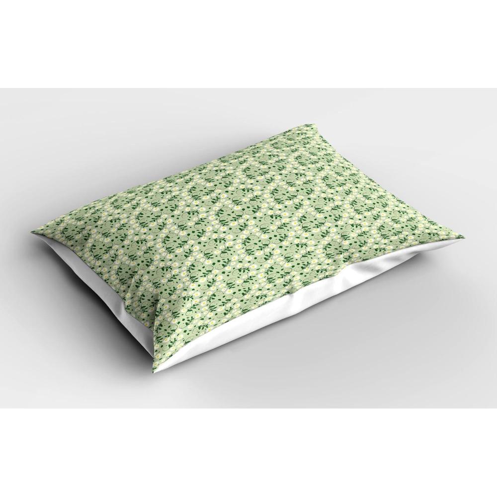 imageAmbesonne Heart Pillow Sham Set of 2 Valentines Days Theme Romance Pattern in Simplistic Style Rhythmic Quality Microfiber Bedding Item for All Seasons 26 x 20 Pale Pink Dark TaupeGreen Green
